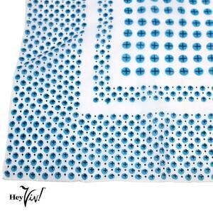 Vintage Turquoise Print Silk Rayon Scarf Made in Japan 22x22" Square - Hey Viv